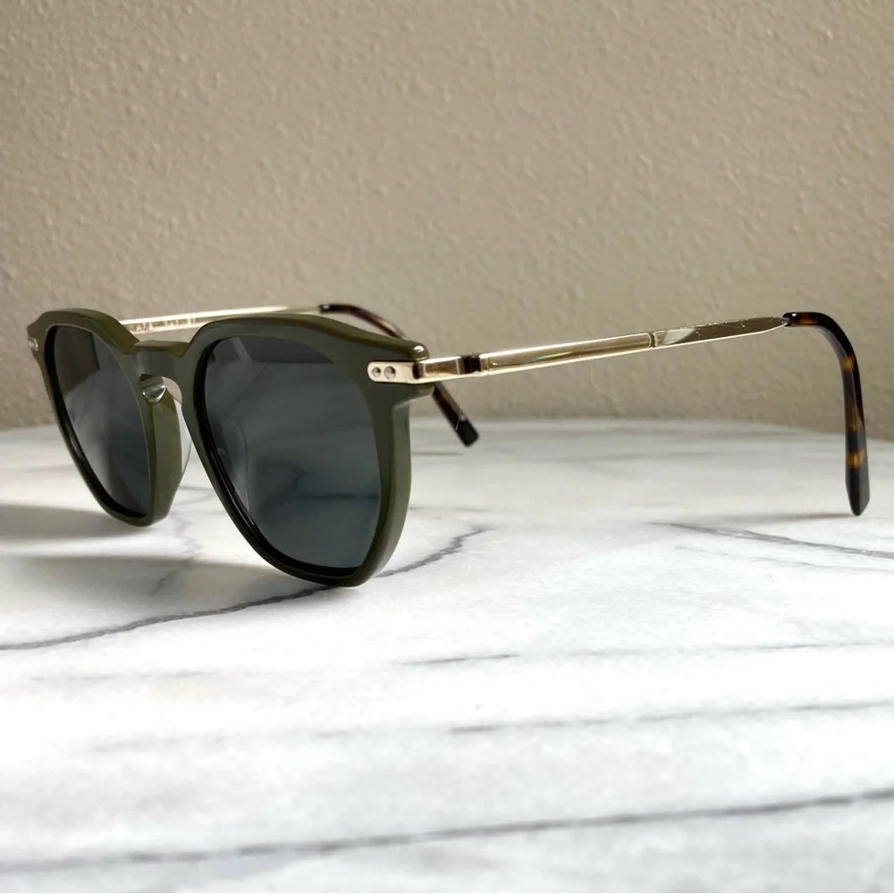 Warby Parker Rustin M | Olive Green Frame Black Lenses Sunglasses